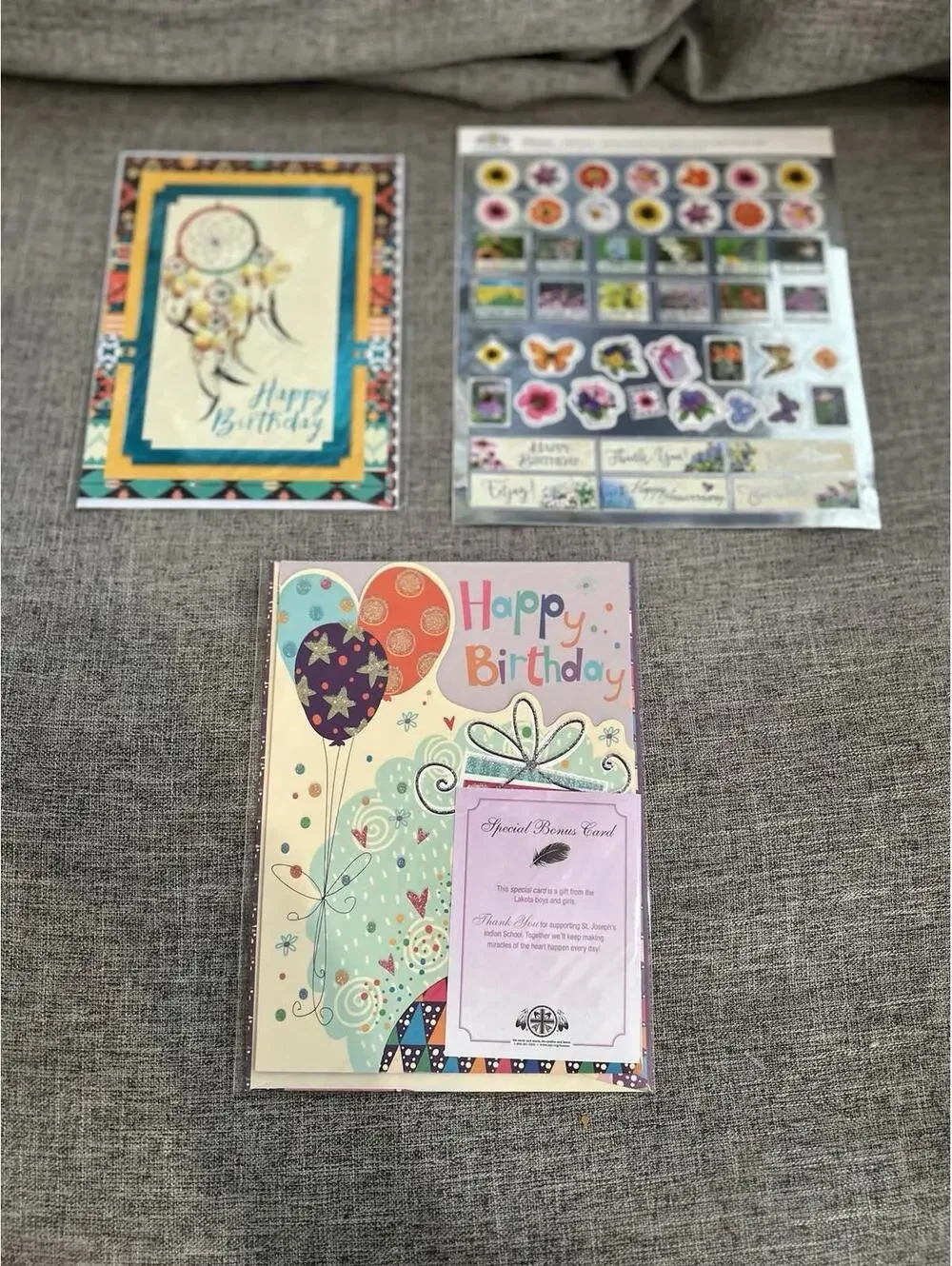 2 Catholic Charity Assorted Greeting Cards And Seals St Joseph Indian School
